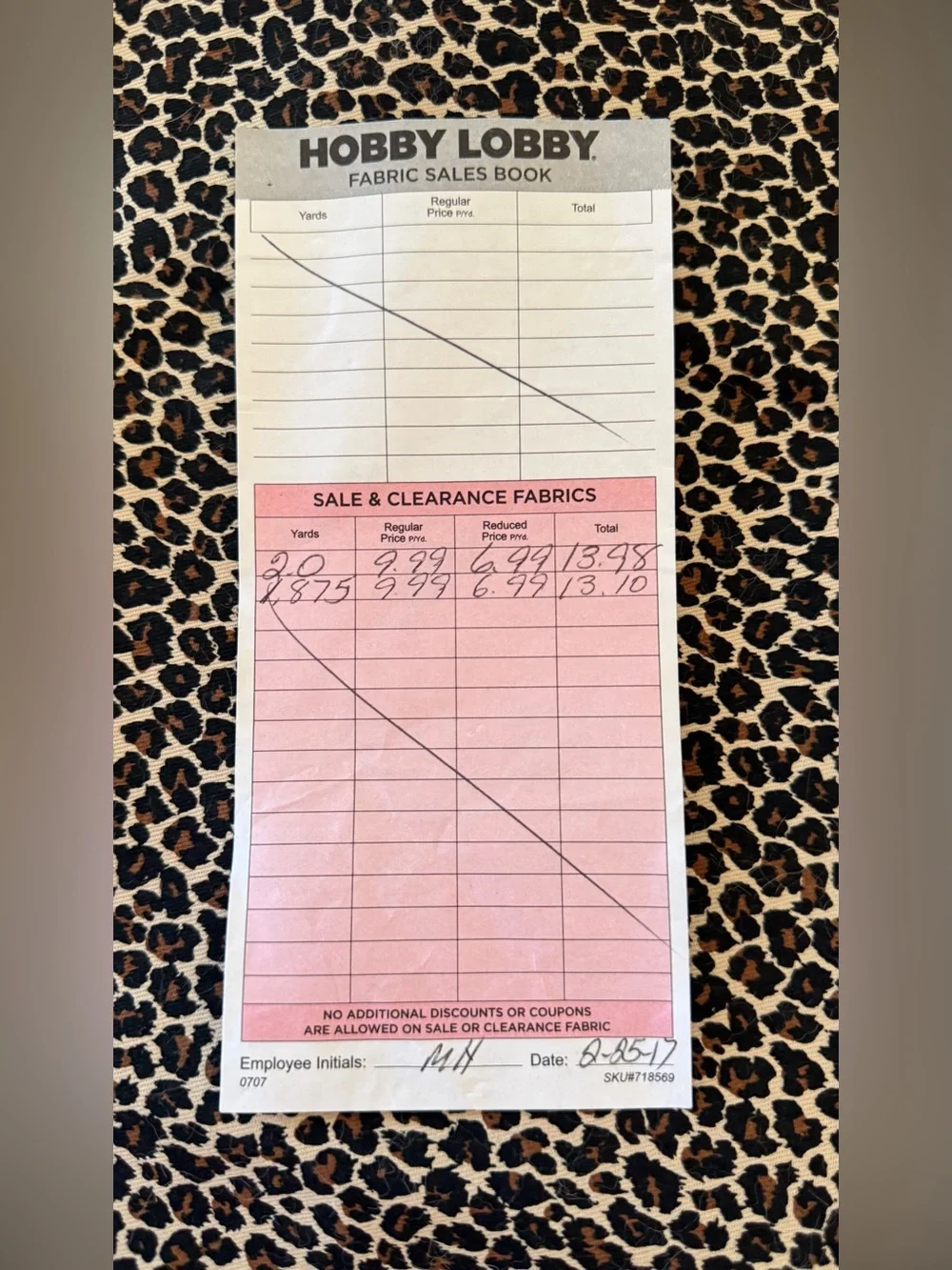 Hobby Lobby Leopard Print Upholstery Decor Fabric - 3.875 Yards (56